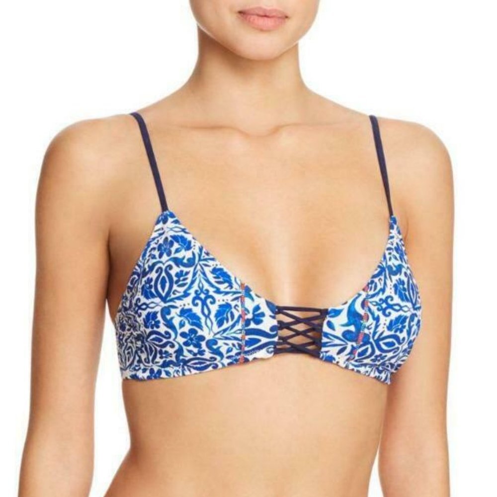 NWT Nanette Lepore Women's Talavera Bralette Bikini Top Azure